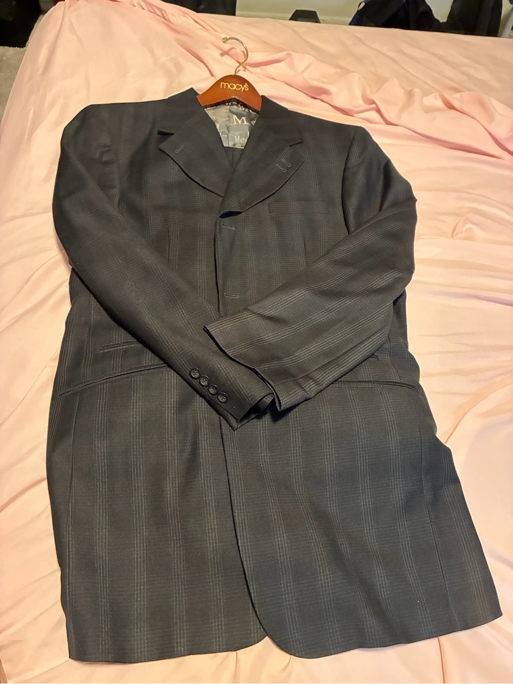 Mecca Men's Dark Gray Windowpane Suit Jacket